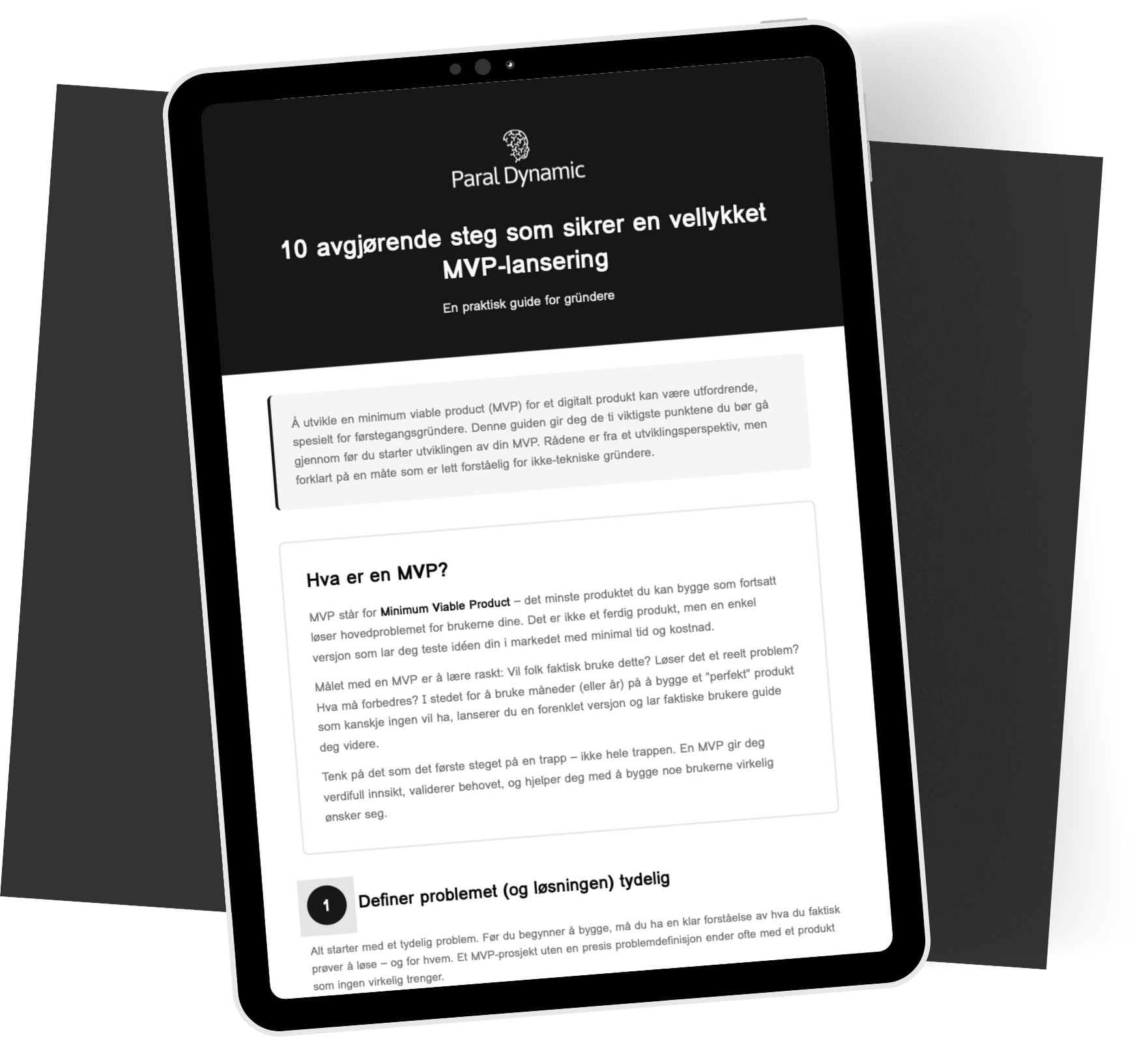 MVP Sjekkliste Guide fra Paral Dynamic